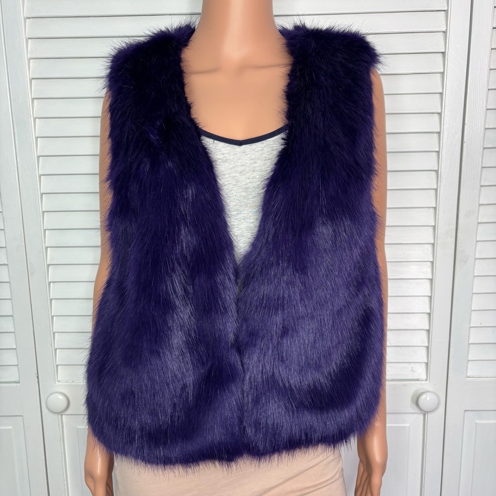 MICHAEL Michael Kors Purple Faux Fox Fur Vest Size Medium